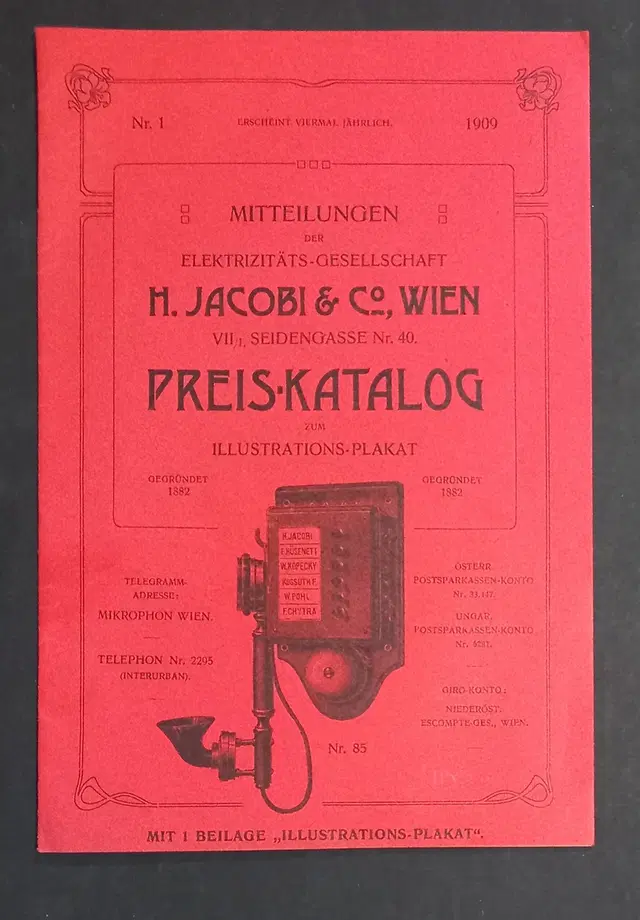 1909 H. Jacobi Telephone Price Catalogue