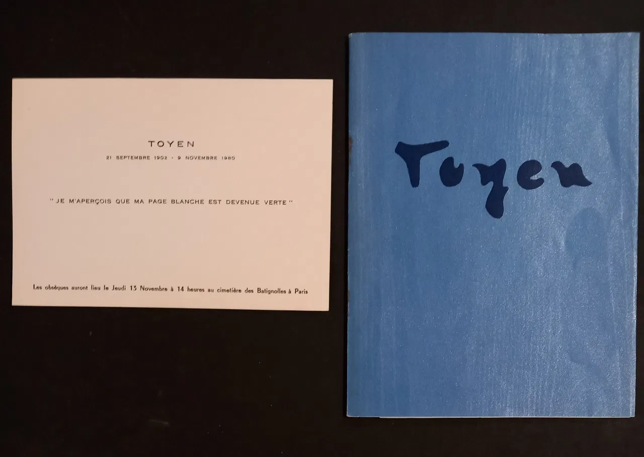 1962 Toyen catalogue; laid-in death notice