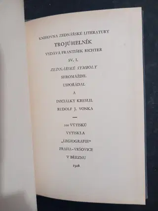 1928 Rudolf J. Vonka – Zednářská symbolika – photo 5