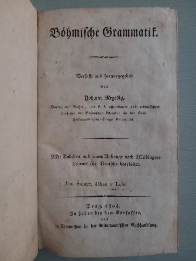 Böhmische Grammatik 1804-1805