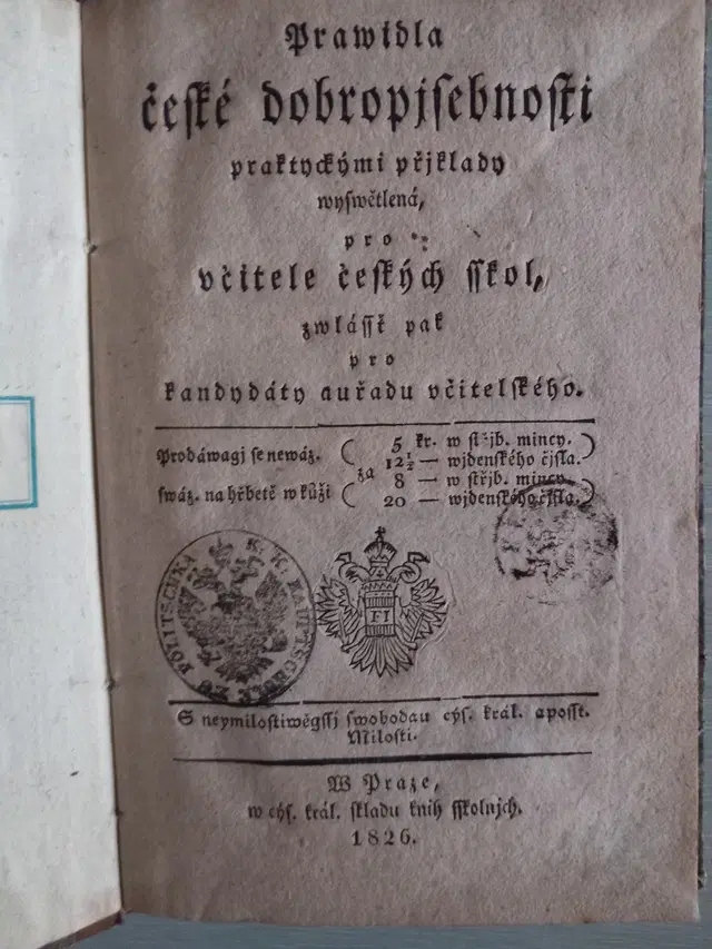 Prawidla českého prawopisu 1826
