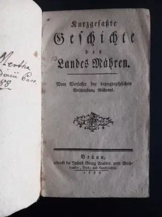 1788 Kurzgefaßte Geschichte des Landes Mähren – photo 1