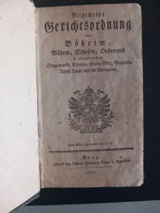 1781 Allgemeine Gerichtsordnung für Böheim, Mähren – photo 1