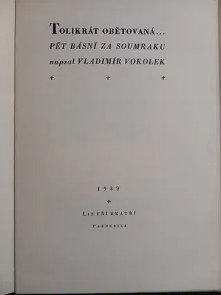 1939 Dřevoryty Vojmíra Vokolka – photo 3
