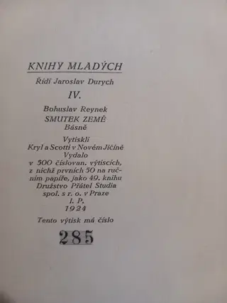 Bohuslav Reynek – Smutek země (Básně) 1924 – photo 4