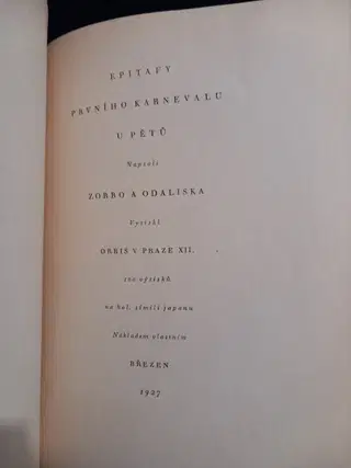 1927 Epitafy prvního karnevalu u pětů (Špála) – photo 2