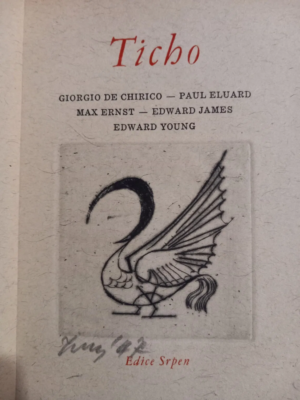 Surrealistický sborník s originálním leptem Františka Tichého (sign., dat. 1947)