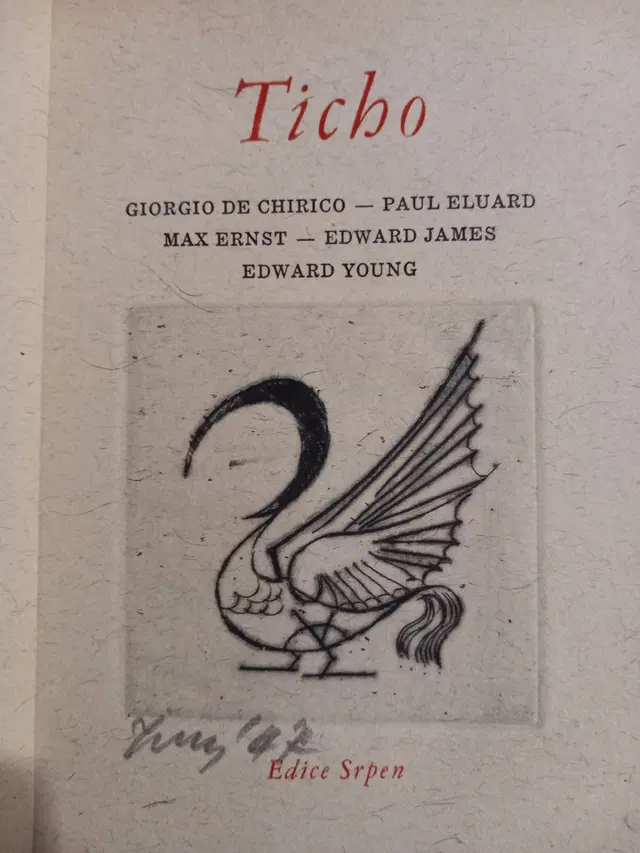 Surrealistický sborník s originálním leptem Františka Tichého (sign., dat. 1947)