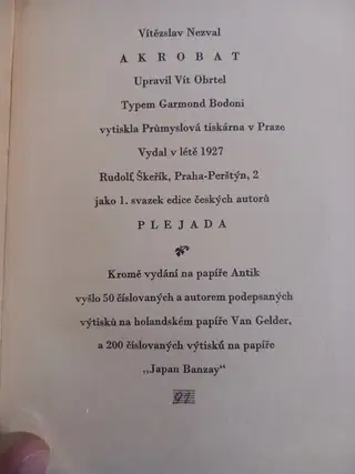 Vítězslav Nezval – Akrobat Signed. No. 91 of 200 – photo 4