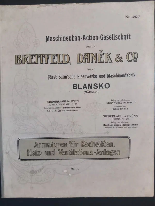 1907 Breitfeld, Daněk & Co. Art Nouveau Cast-Iron Stove Fittings Catalogue