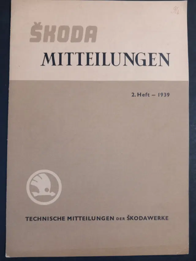 Škoda Mitteilungen. Technische Mitteilungen der Škodawerke. 2. Heft 1939