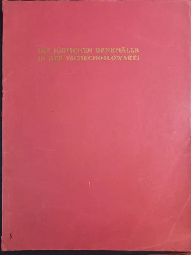 Die jüdischen Denkmäler in der Tschechoslowakei 1933