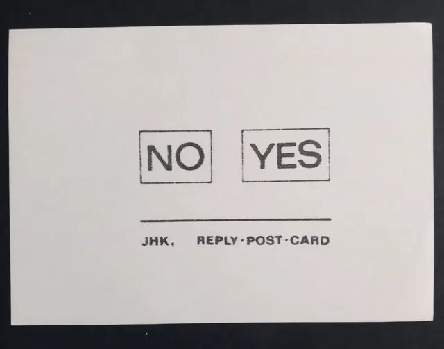 J.H. Kocman Reply Post Card Yes/No Mail Art