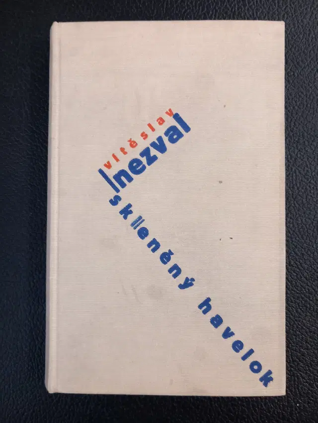 1932 Skleněný havelok Inscribed by Vítězslav Nezval, design by Karel Teige