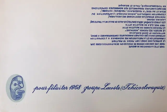 Pour féliciter 1968, groupe Lacoste (Tchécoslovaquie)