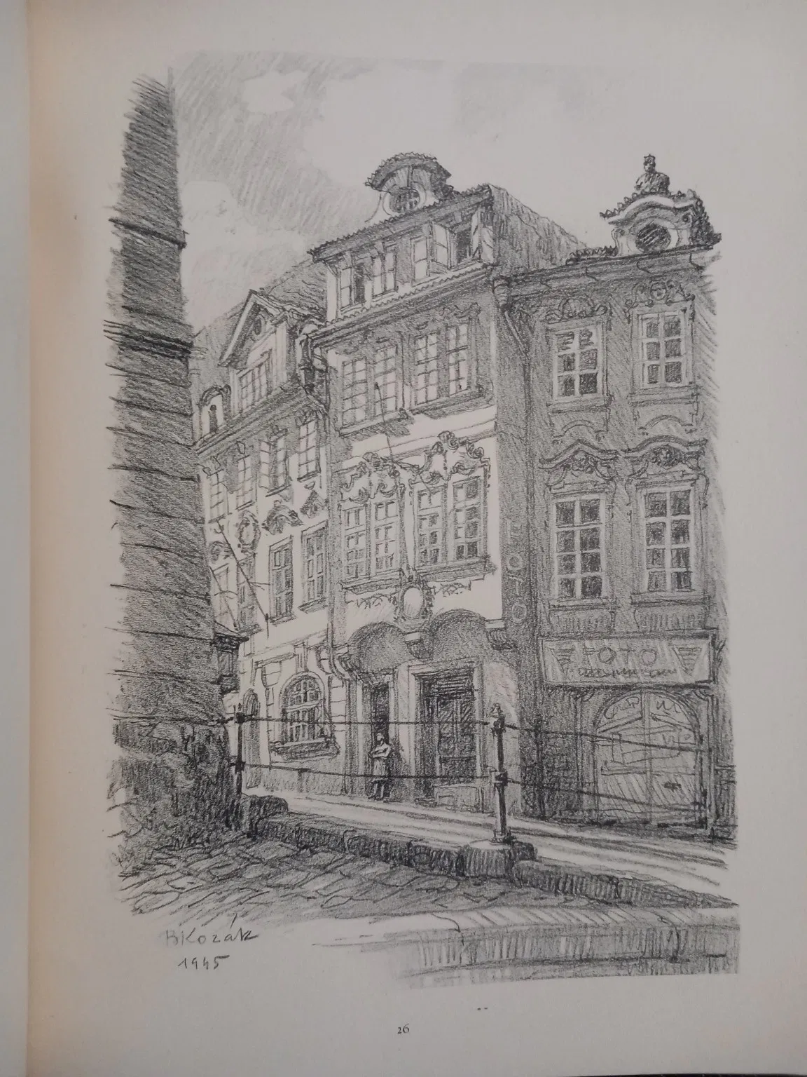 The Lesser Town of Prague. Inscribed to Jaroslav Seifert by the Artist.