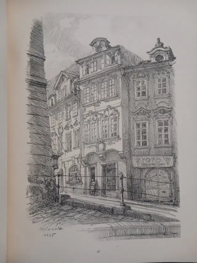 The Lesser Town of Prague. Inscribed to Jaroslav Seifert by the Artist.