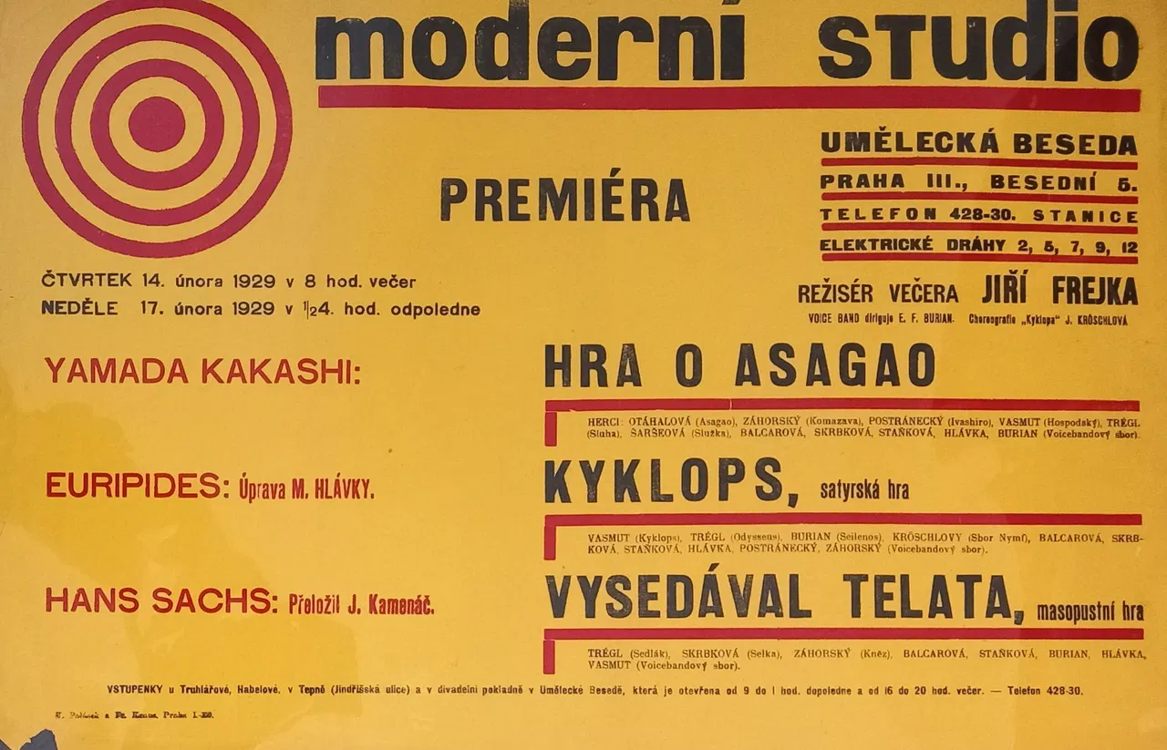 Karel Šourek – Moderní studio: 1929 Czech Avant-Garde Theatre Poster
