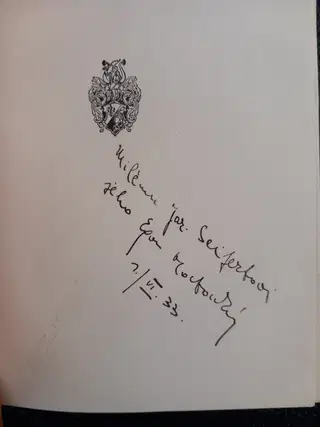 Egon Hostovský – Ztracený stín (1933). Inscribed to Jaroslav Seifert – photo 2
