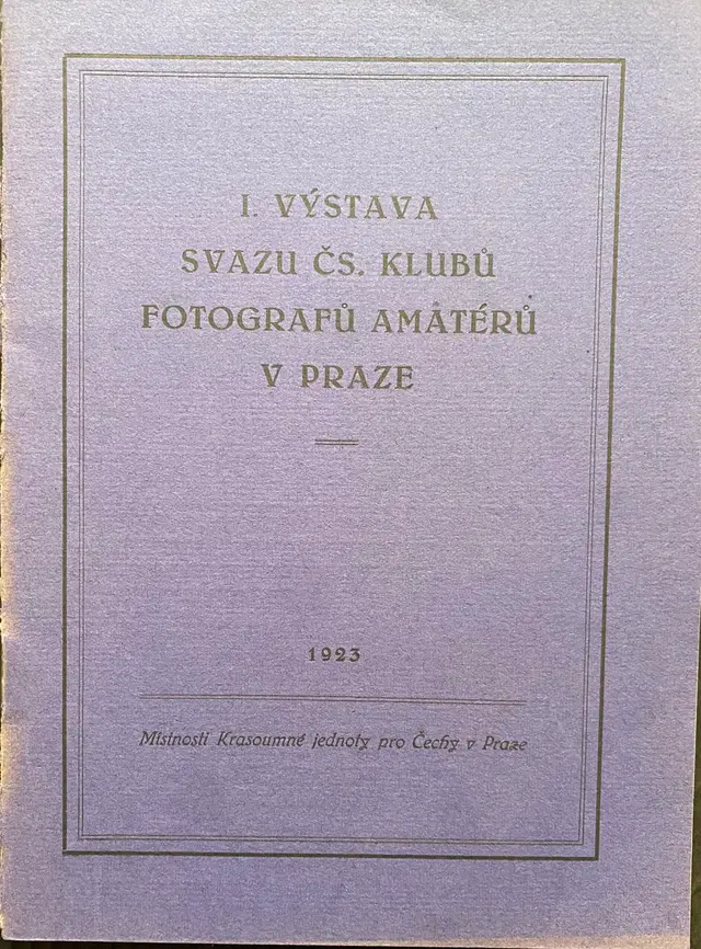 I. výstava Svazu čs. klubů fotografů amatérů v Praze 1923