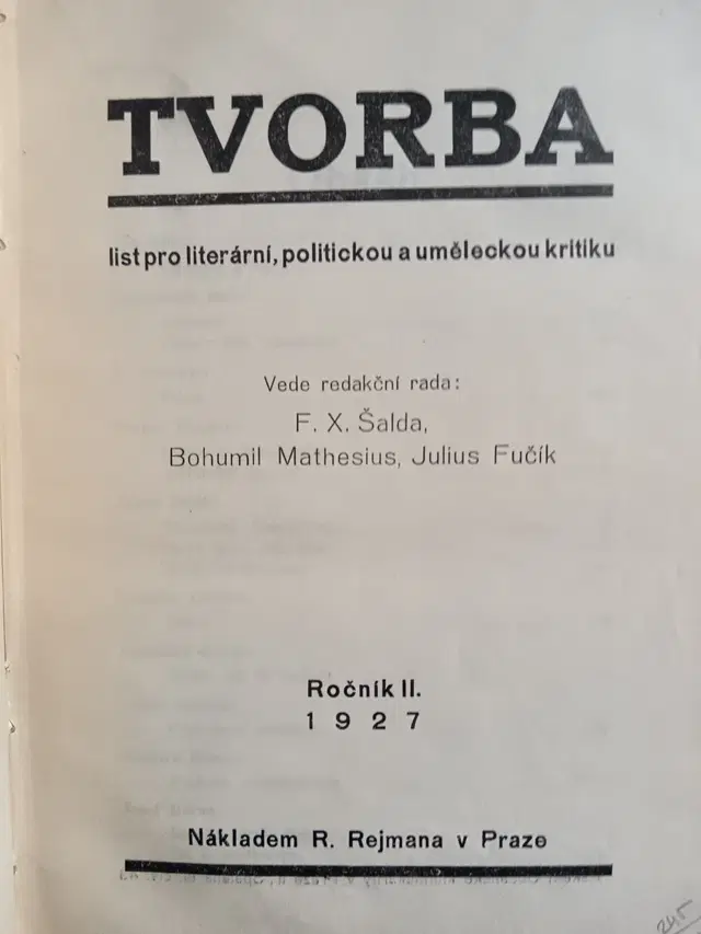 Tvorba, ročník II. (1927)