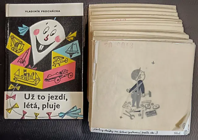 V. Procházka - Už to jezdí, létá, pluje + originální předlohy ilustrací F. Škody (71 tabulí)