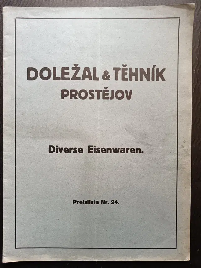 Doležal & Těhník Prostějov: Diverse Eisenwaren 1934