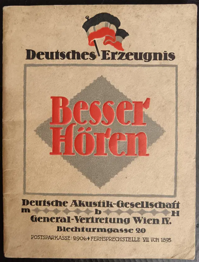 Deutsche Akustik-Gesellschaft: Besse Hören 1915 (naslouchadla)