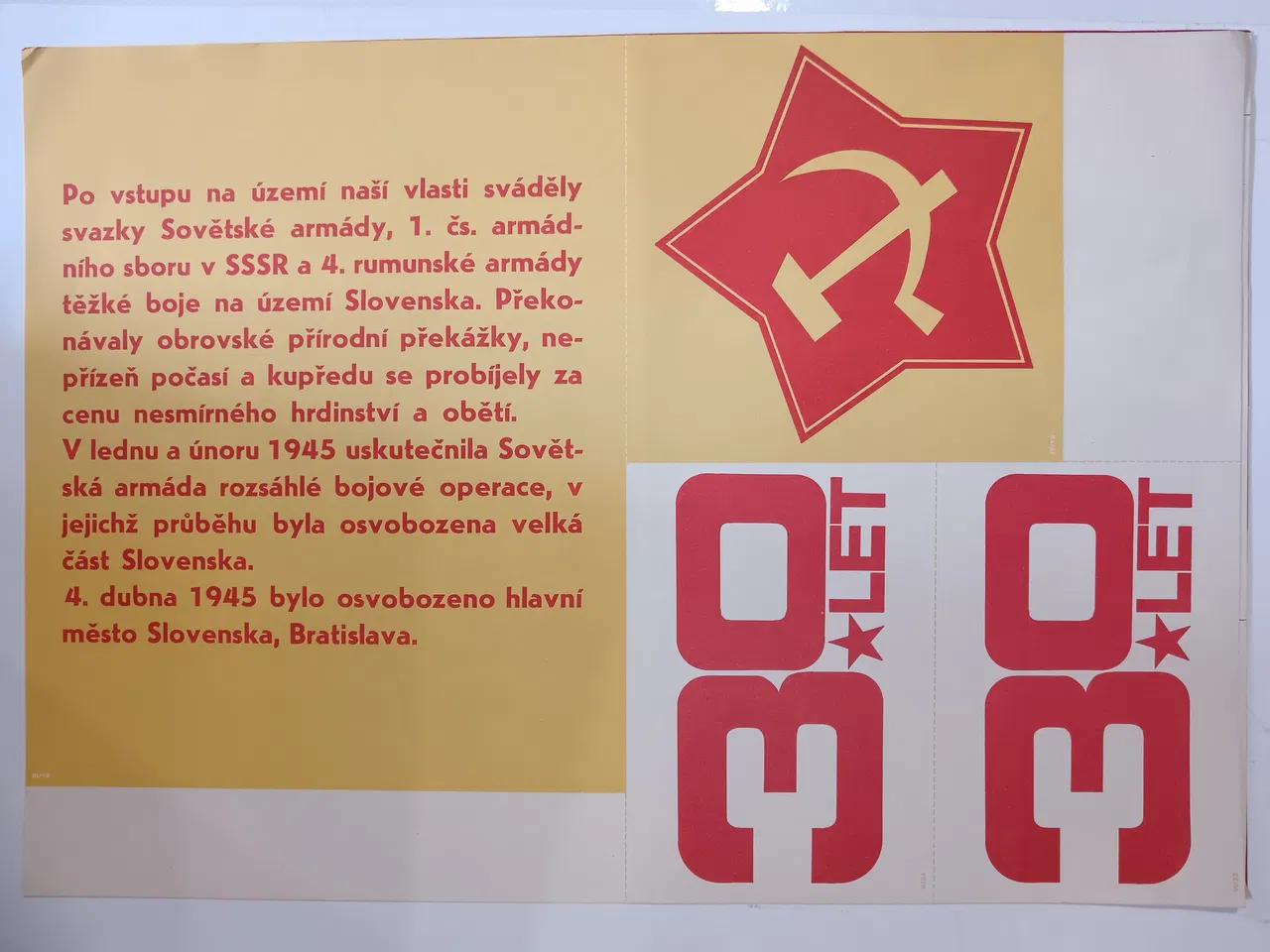 Plakát 30 let osvobození Slovenska SA