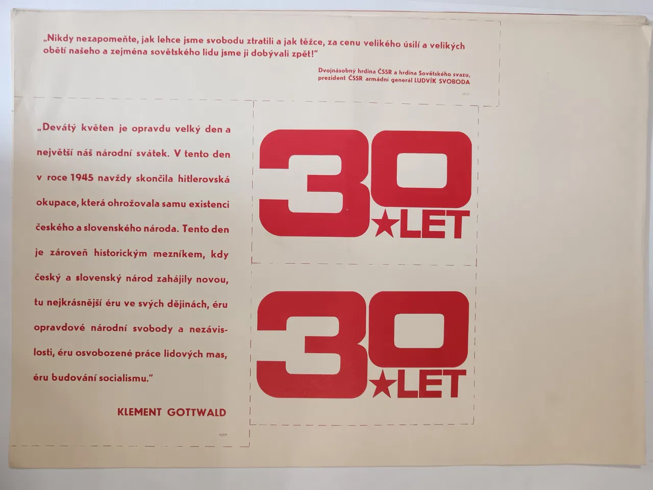 Plakát 30let konce 2.sv.války