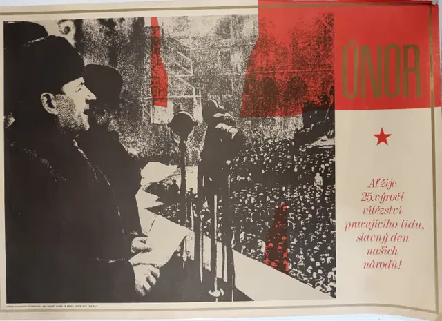Plakát Vítězný únor / K. Gottwald 1973