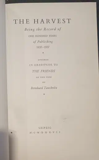 The Harvest: Being the Record of One Hundred Years of Publishing (1837-1937) – photo 2