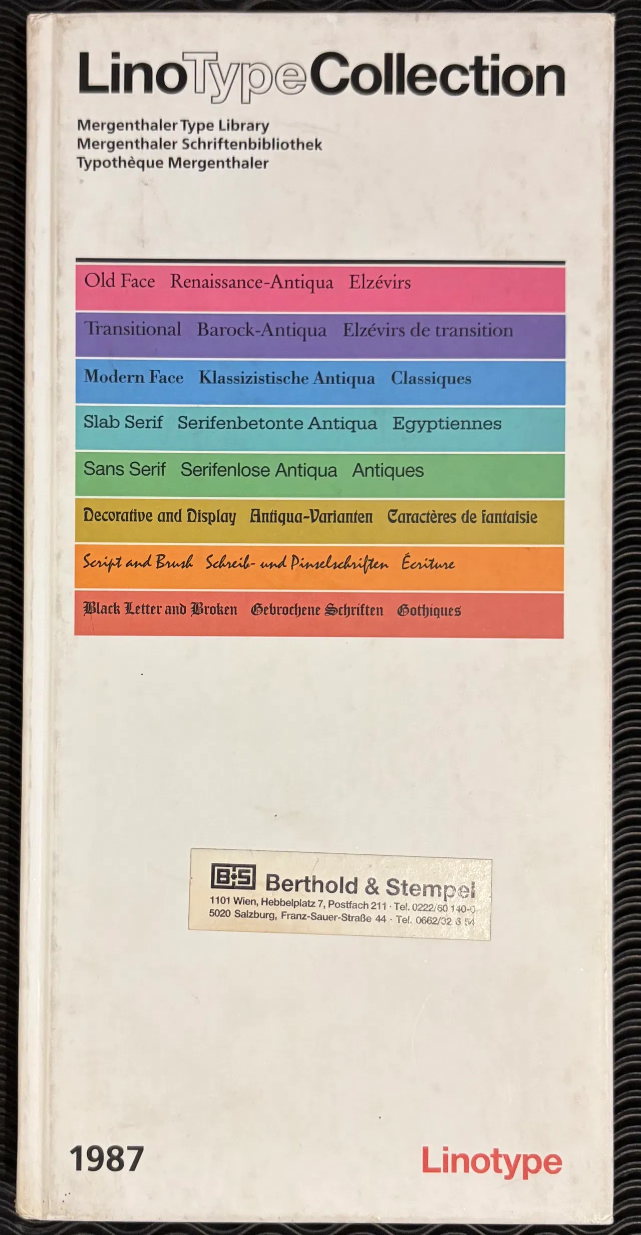 1987 LinoTypeCollection, Mergenthaler Type Library
