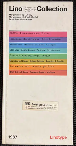 1987 LinoTypeCollection, Mergenthaler Type Library – photo 1
