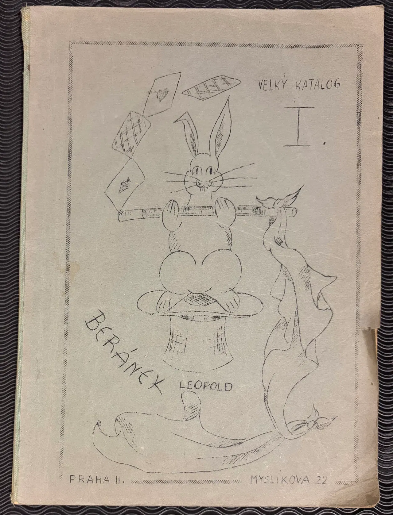 cca 1959 Beránek Leopold, velký katalog I. pro kouzelníky- profesionály, samizdat