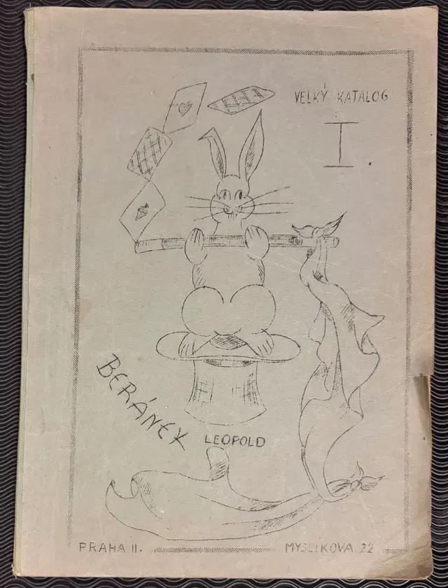 cca 1959 Beránek Leopold, velký katalog I. pro kouzelníky- profesionály, samizdat