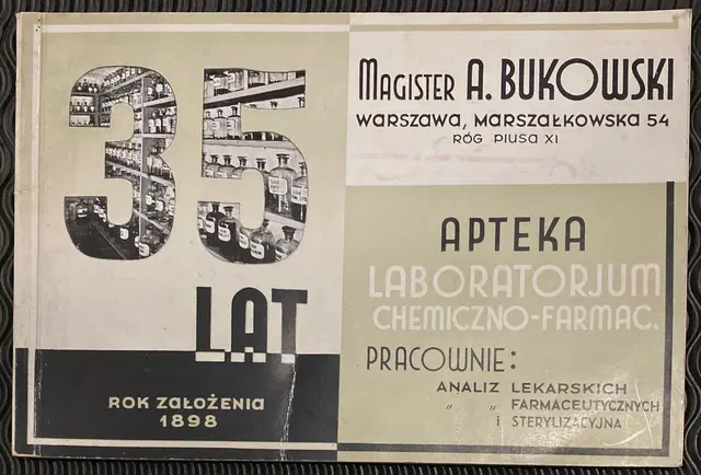 1933 A. Bukowski. Pharmacy. Chemical-Pharmaceutical Laboratory