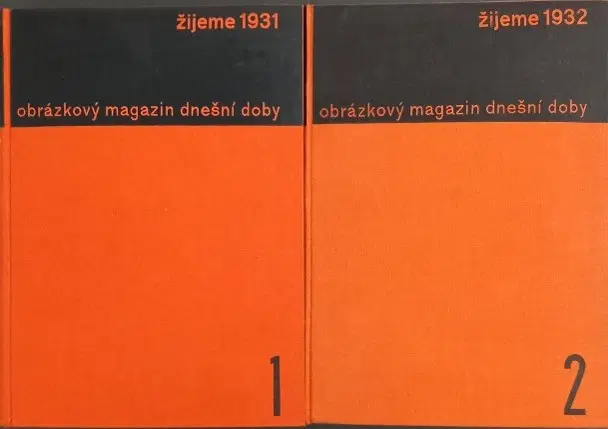 Complete Žijeme years 1+2 in Ladislav Sutnar designed bindings