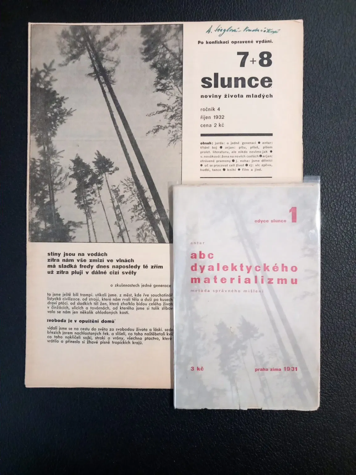 Czech Socialist Avant-Garde: Antar and Slunce — Two ISAV Publications with Matching Photographic Covers, 1931–1932
