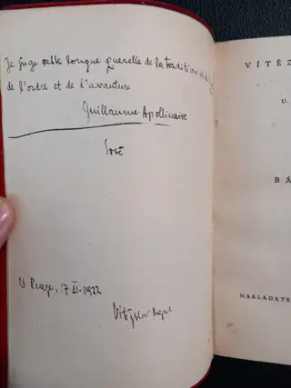 Vítězslav Nezval – Most (The Bridge), 1922. Inscribed with a Manuscript Quotation from Guillaume Apollinaire – photo 2