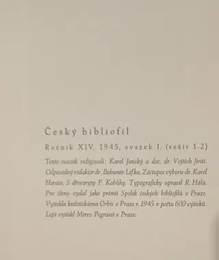 Český bibliofil: Jaroslavu Vrchlickému, 1945 – photo 3