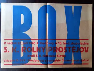 Boxing Poster: S. K. Rolný Prostějov vs. S. K. Hanácká Slavia, 1945 – photo 1