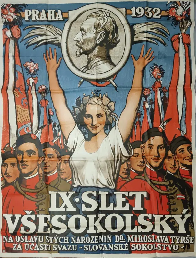 Max Švabinský: IX. Slet všesokolský, 1932 plakát A0